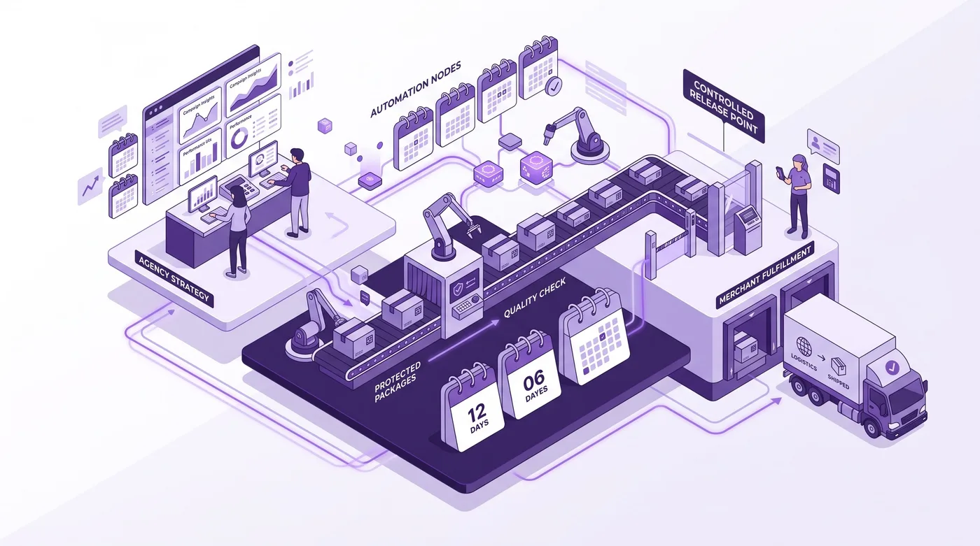 Servicio recurrente de una agencia para gestionar pedidos de Shopify
