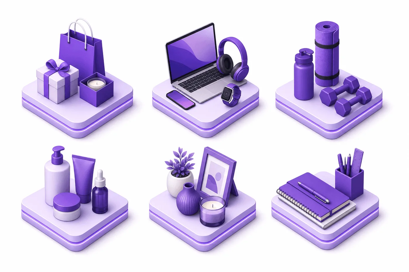 Comparación de seis tipos de packs en Shopify: fijos, combinables, BOGO, por volumen, con regalo y de productos que suelen comprarse juntos