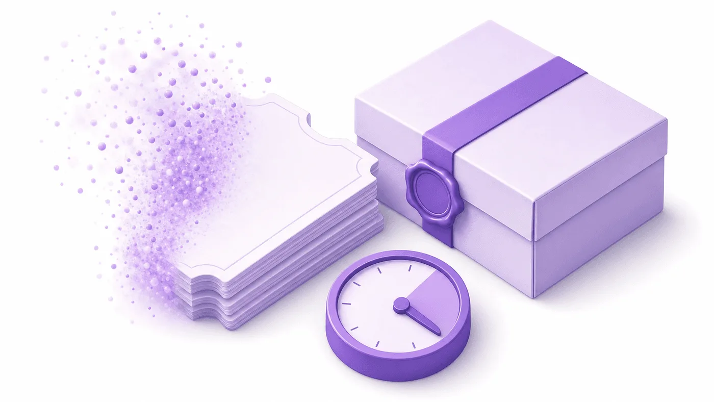 Pila di richieste all’assistenza che si dissolve accanto a un ordine Shopify modificato