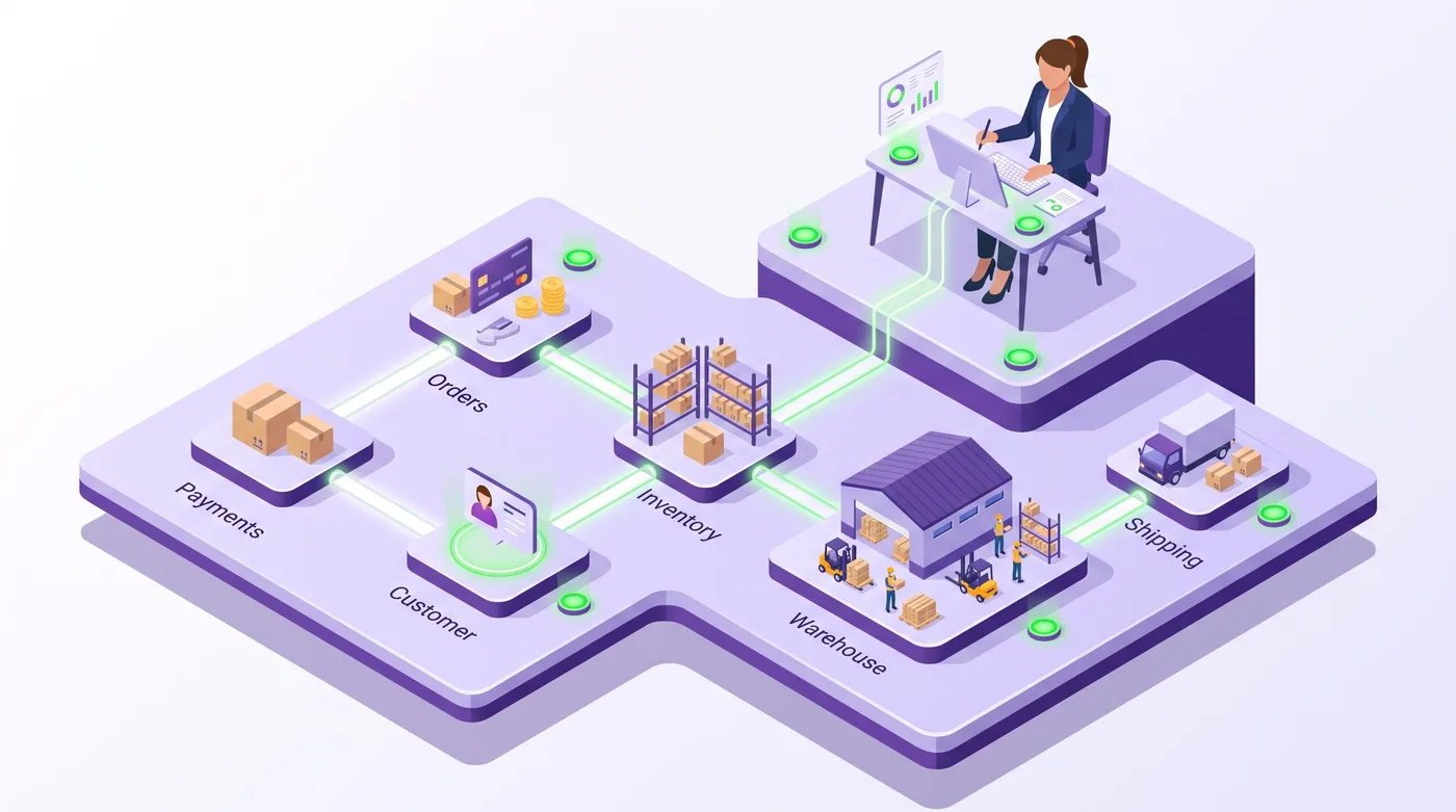 Operatore Shopify Plus che controlla un flusso di rimborso affidabile