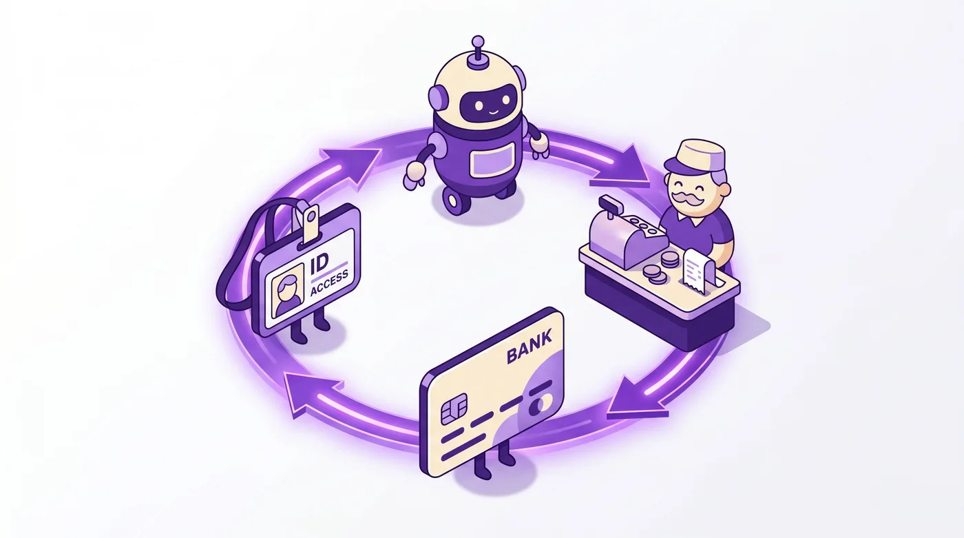 Diagrama de sequência de um agente de IA concluindo uma compra entre comprador, lojista, provedor de serviços de pagamento e provedor de credenciais por meio do Universal Commerce Protocol