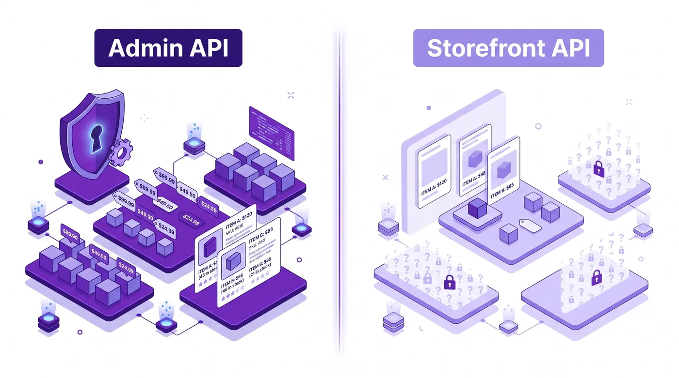 Camadas de acesso a dados da Admin API e da Storefront API em uma configuração MCP da Shopify