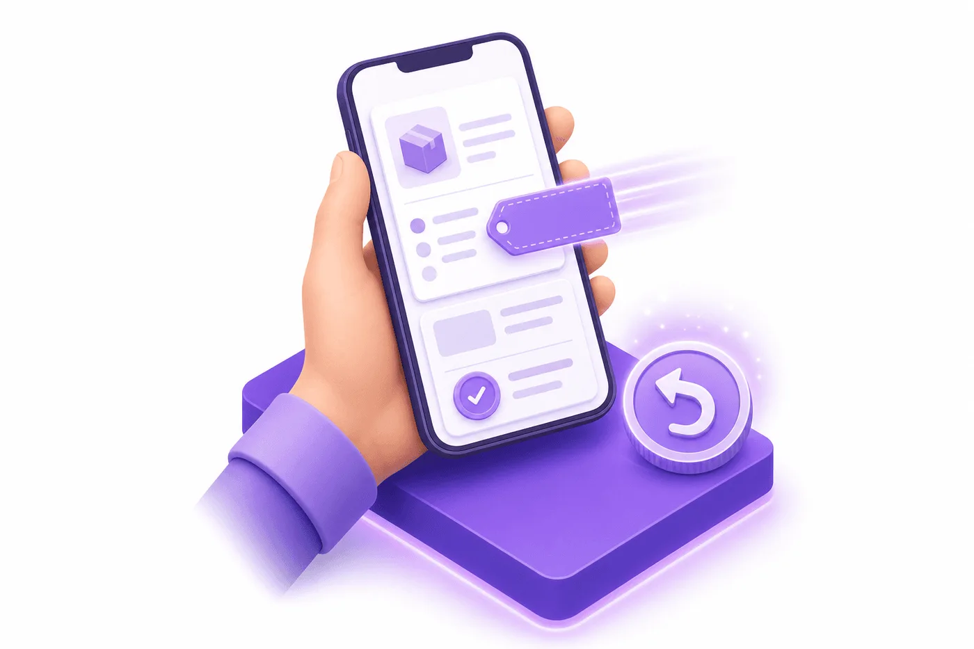 Cliente que aplica desde su teléfono un código de descuento olvidado a un pedido ya realizado