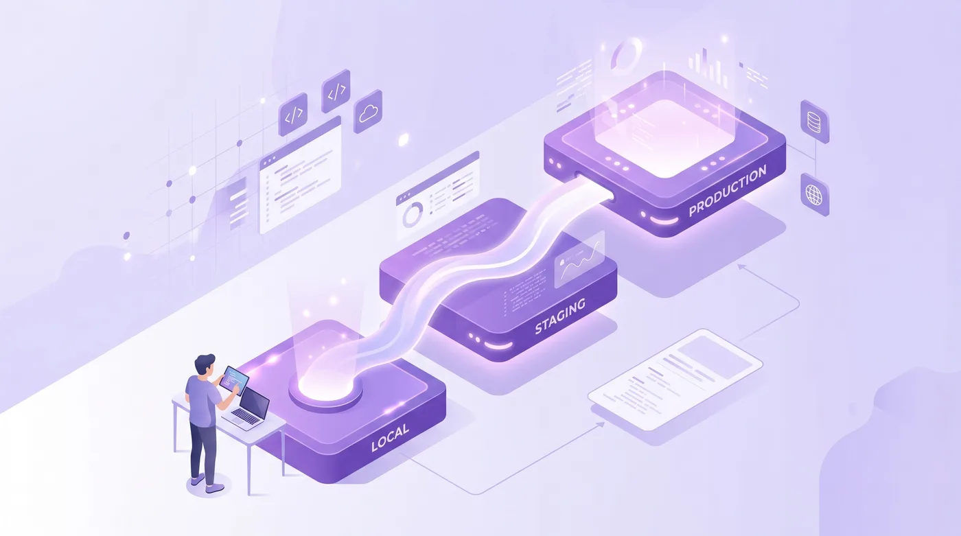 Implementatiepijplijn voor Shopify Functions met lokale test-, staging- en productieomgevingen