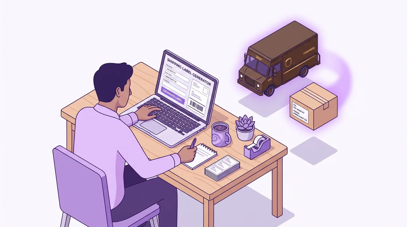 Commerciante Shopify che crea un’etichetta di reso UPS da un ordine nel pannello di controllo