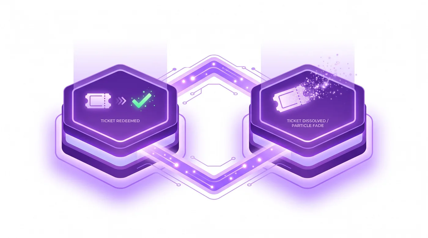 centro hexagonal luminoso que compara los modelos de desvío y prevención de tickets